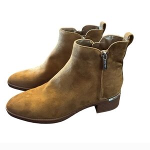 Calvin Klein Deniece Block Heel Ankle Booties Boot  Side Zipper NEW Size 7.5
